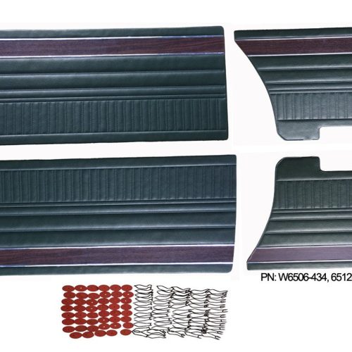 W6506 Mopar 1972 Duster 340 and Dart Swinger Scamp Front and Rear Woodgrain Door Panel Set