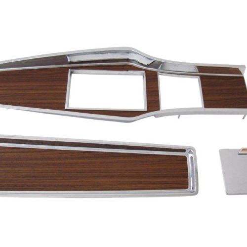 331-70SET Mopar 1969-71 A-body Diecast Woodgrain 4 Speed Console Plate Kit