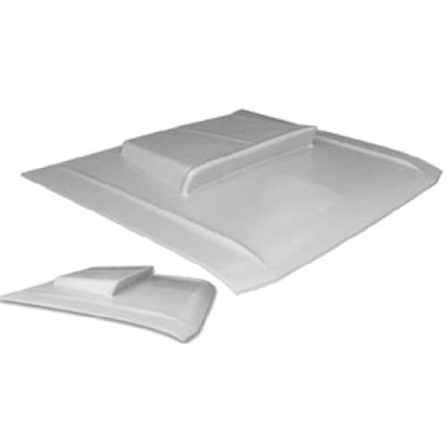 1970-1972 Dodge Dart / Dart Swinger / 1971-1972 Dodge Demon Fiberglass Hood w/ 4″ Hemi Scoop, Based On The Classic LO23 Super Stock Style. (Bolt-On Heavy Duty)